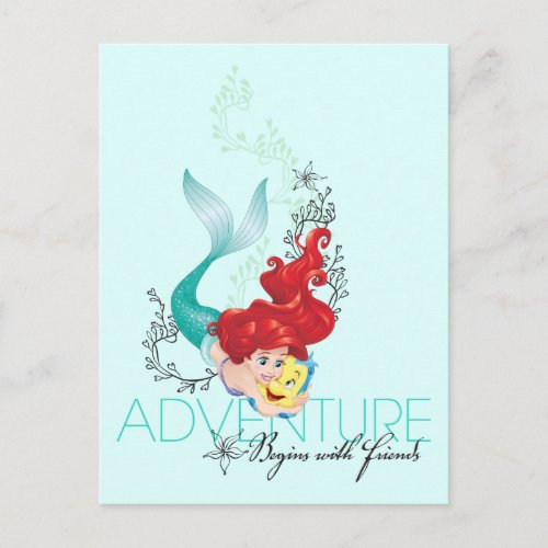 Ariel  Adventure Begins With Friends Postcard