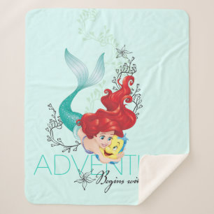 Ariel   Adventure Begins With Friends Sherpa Blanket