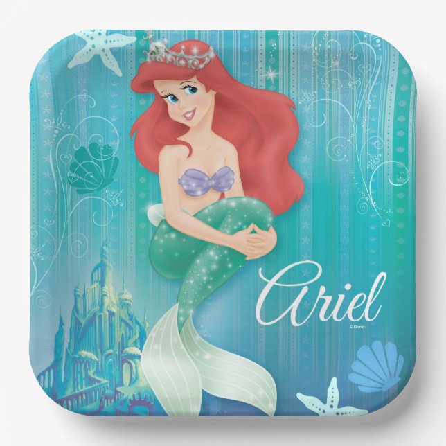 Ariel and Castle Paper Plates (Front)