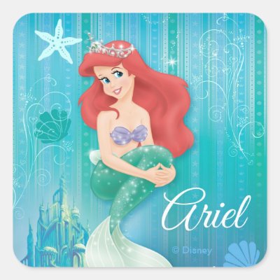 Ariel and Castle Square Sticker