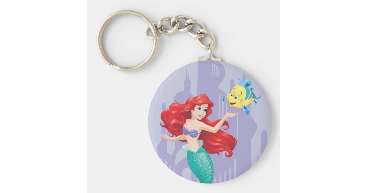 Ariel and Flounder Keychain Zazzle