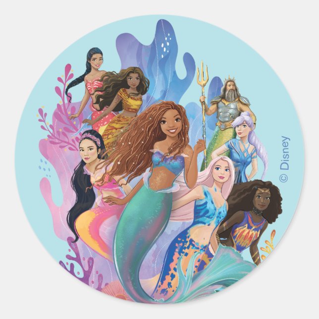 Ariel and her Family Classic Round Sticker (Front)
