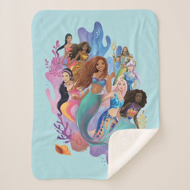 Ariel and her Family Sherpa Blanket (Front)