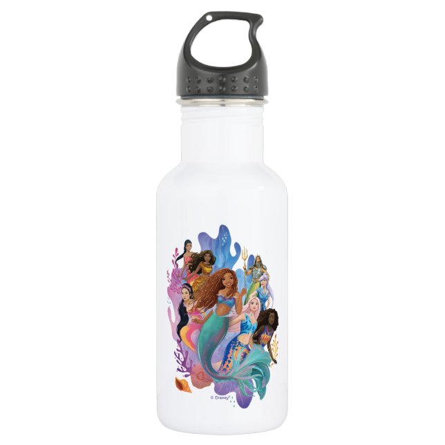 Ariel and her Family Stainless Steel Water Bottle (Front)