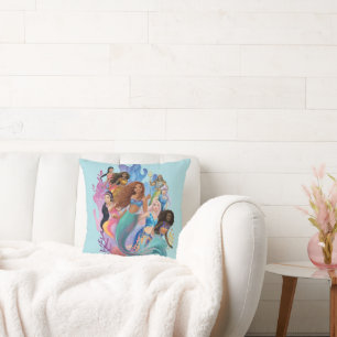 Ariel and her Family Throw Pillow