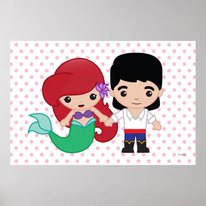 Ariel And Prince Eric Emoji 3 Poster Zazzle Com