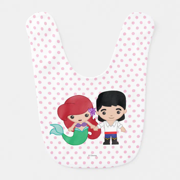 Ariel And Prince Eric Emoji Baby Bib Zazzle Com