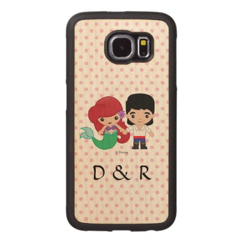 Ariel and Prince Eric Emoji Carved Wood Samsung Galaxy S6 Case