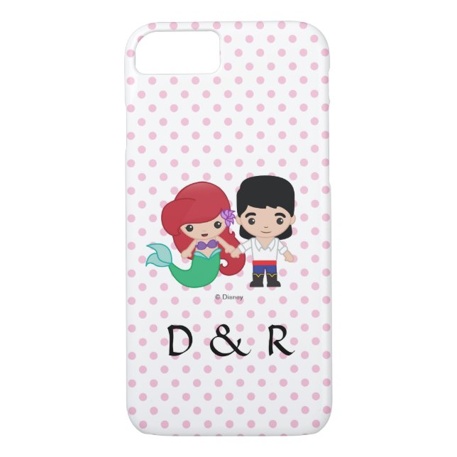 Ariel and Prince Eric Emoji | His & Hers Initials Case-Mate iPhone Case (Back)