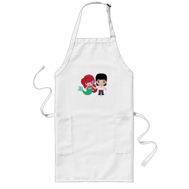 Ariel and Prince Eric Emoji Long Apron (Front)