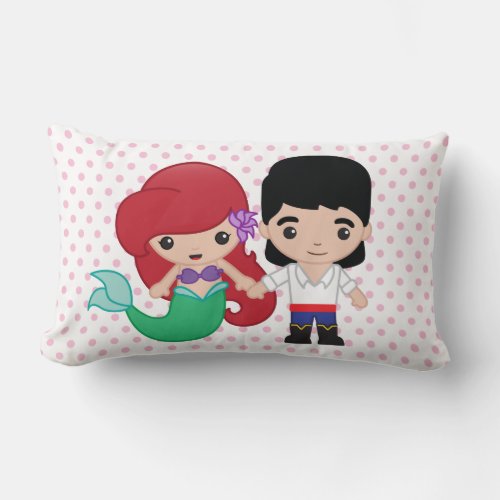 Ariel and Prince Eric Emoji Lumbar Pillow