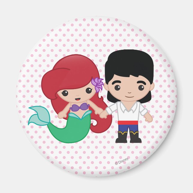 Ariel and Prince Eric Emoji Magnet (Front)