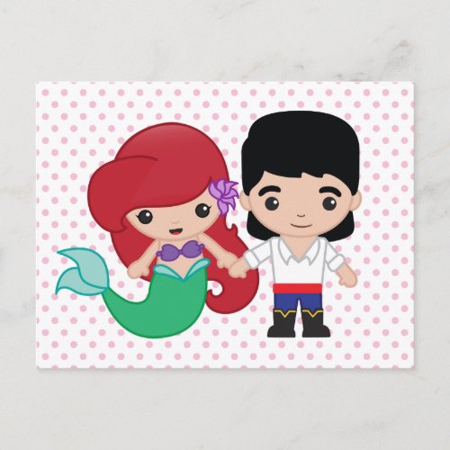Ariel and Prince Eric Emoji Postcard