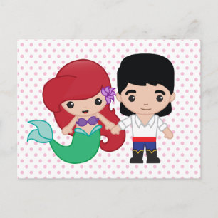 Ariel and Prince Eric Emoji Postcard