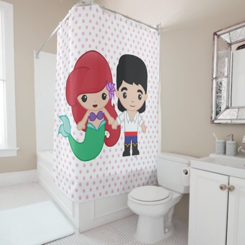 Ariel and Prince Eric Emoji Shower Curtain