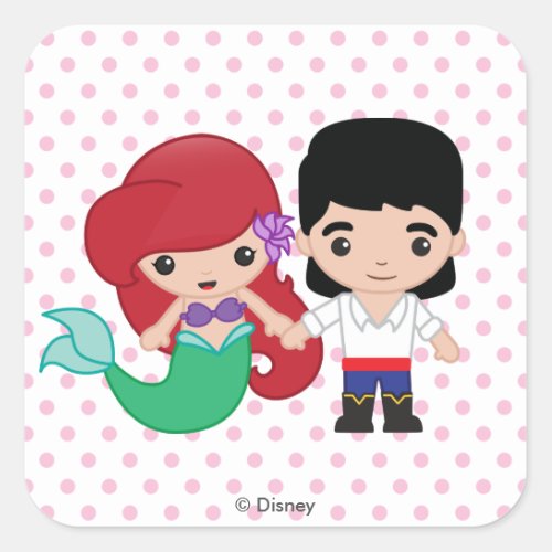 Ariel and Prince Eric Emoji Square Sticker