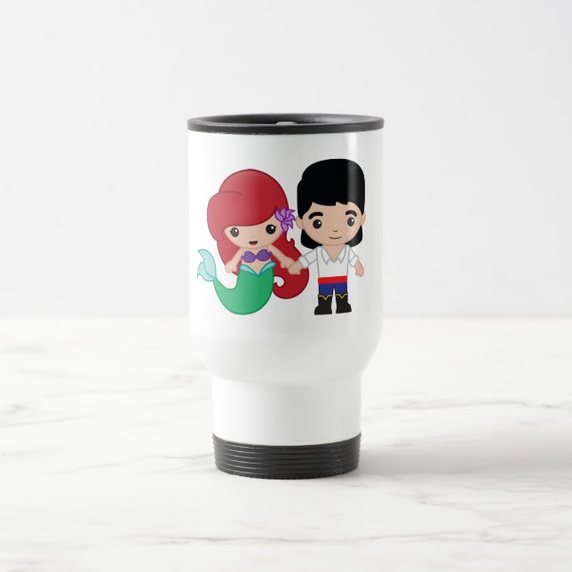 Ariel and Prince Eric Emoji Travel Mug (Center)
