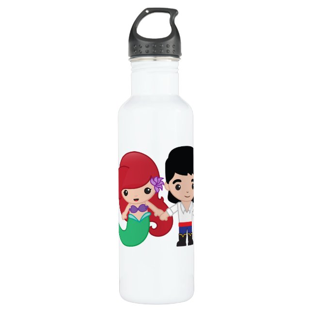 Ariel and Prince Eric Emoji Water Bottle (Front)