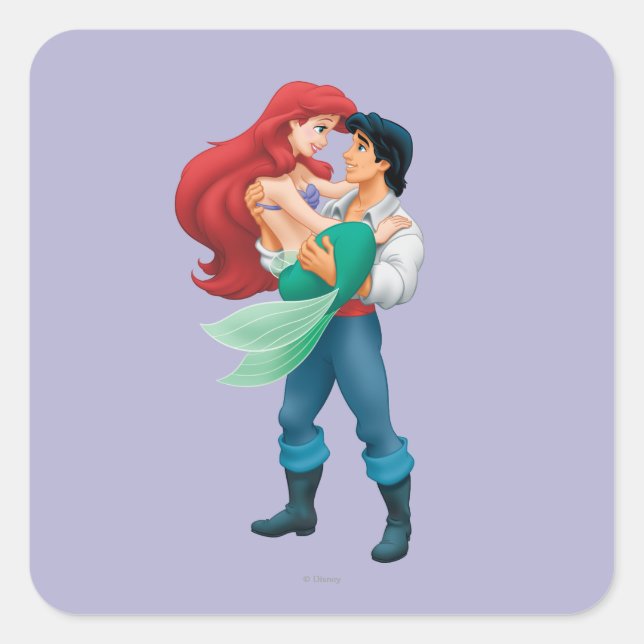 Ariel and Prince Eric Square Sticker (Front)