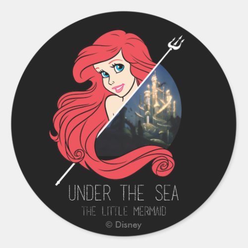 Ariel Atlantis Graphic _ Under The Sea Classic Round Sticker