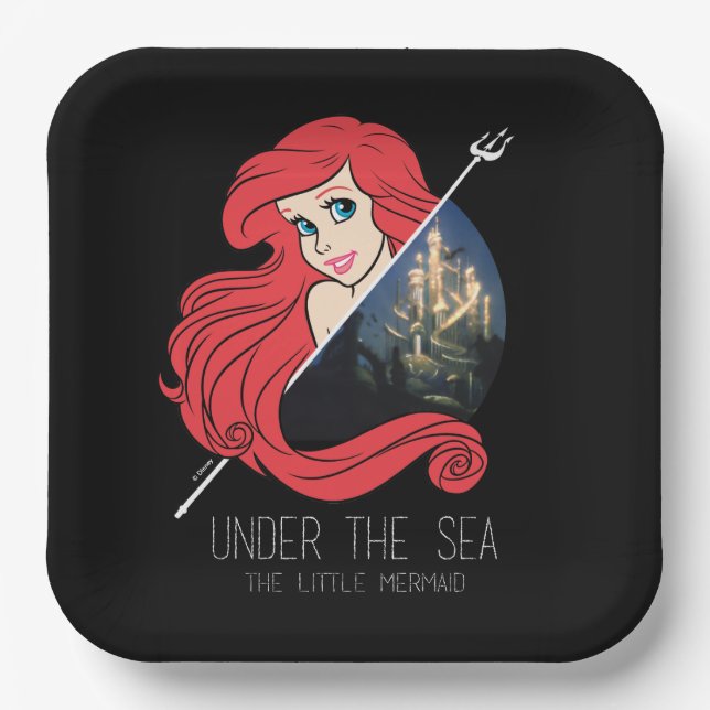 Ariel Atlantis Graphic - Under The Sea Paper Plates (Front)