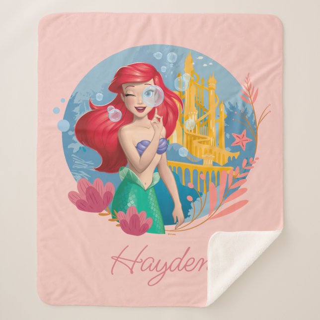 Ariel Bubble Badge Sherpa Blanket (Front)