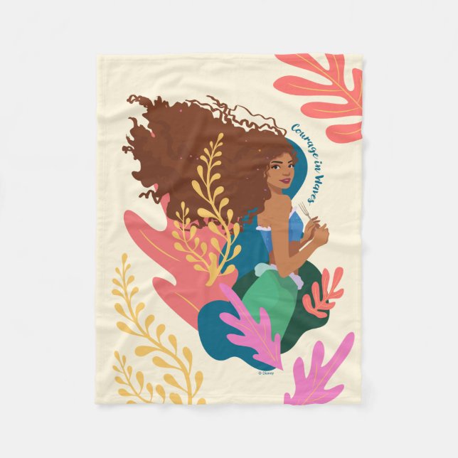 Ariel Courage in Waves Fleece Blanket (Front)