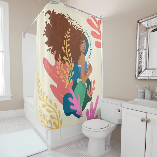Ariel Courage in Waves Shower Curtain (In Situ)