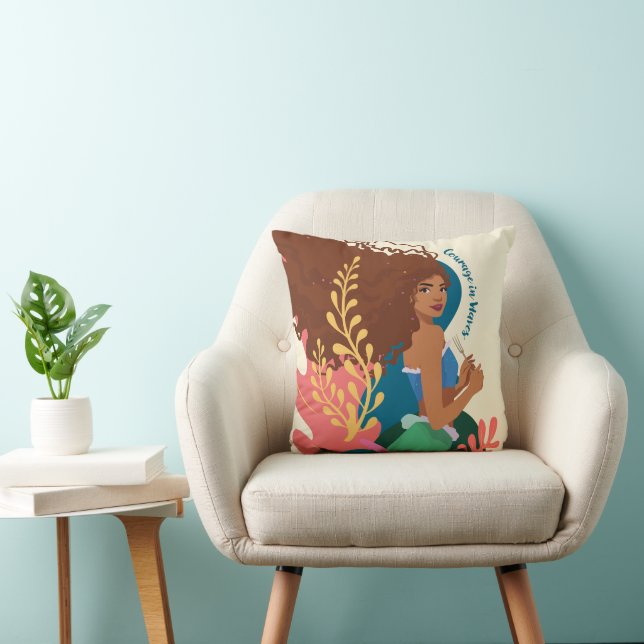 Ariel Courage in Waves Throw Pillow (Chair)