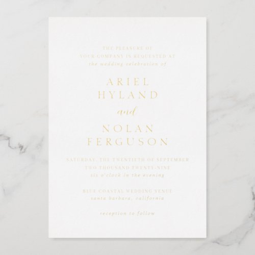 Ariel Elegant Modern Wedding Foil Invitation
