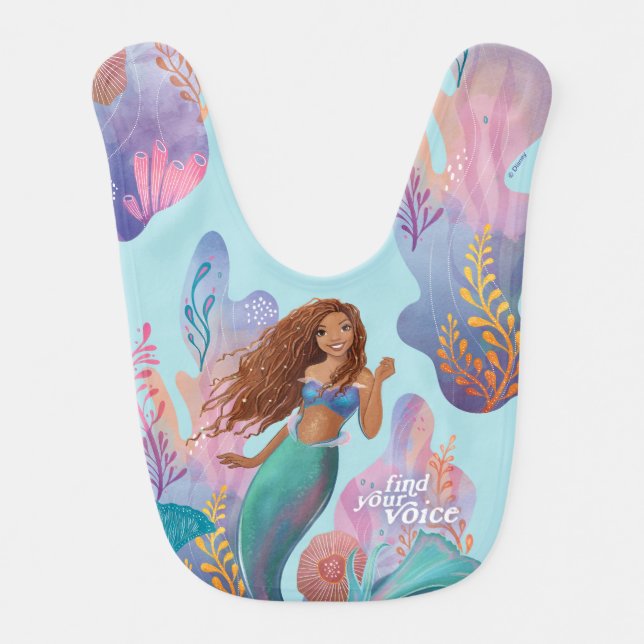 Ariel Find Your Voice Baby Bib (Front)