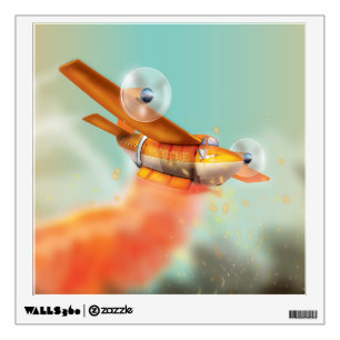 Ariel Firefighting fire plane Wall Sticker