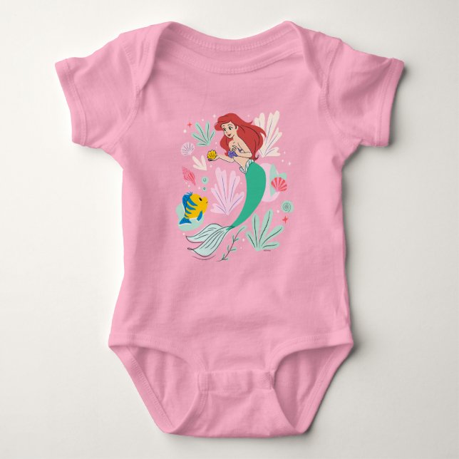 Ariel & Flounder’s Undersea Shell-abration! Baby Bodysuit (Front)