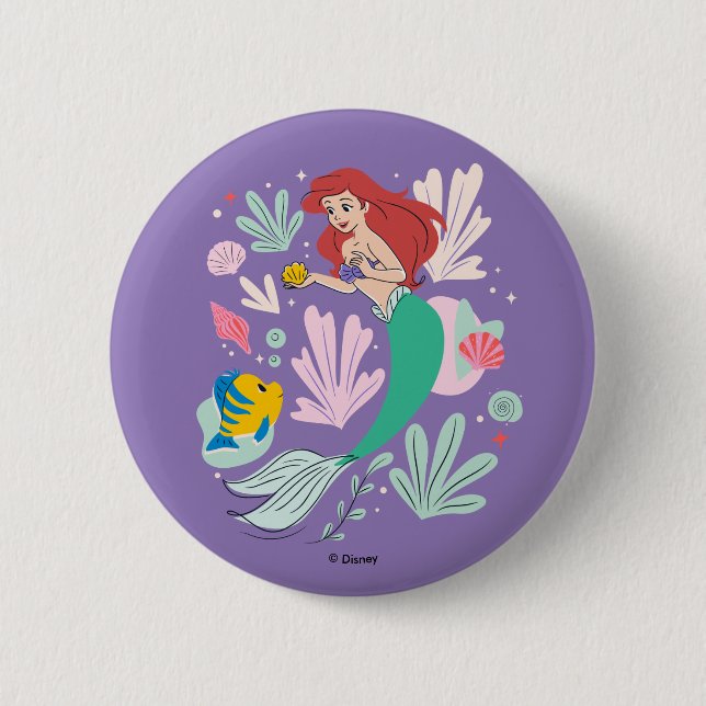 Ariel & Flounder’s Undersea Shell-abration! Button (Front)