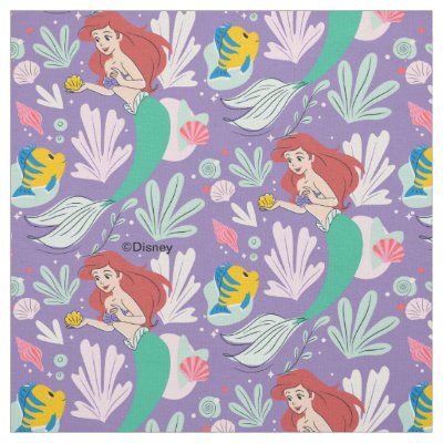 Ariel &amp; Flounder’s Undersea Shell-abration! Fabric