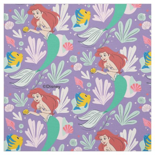 Ariel & Flounder’s Undersea Shell-abration! Fabric
