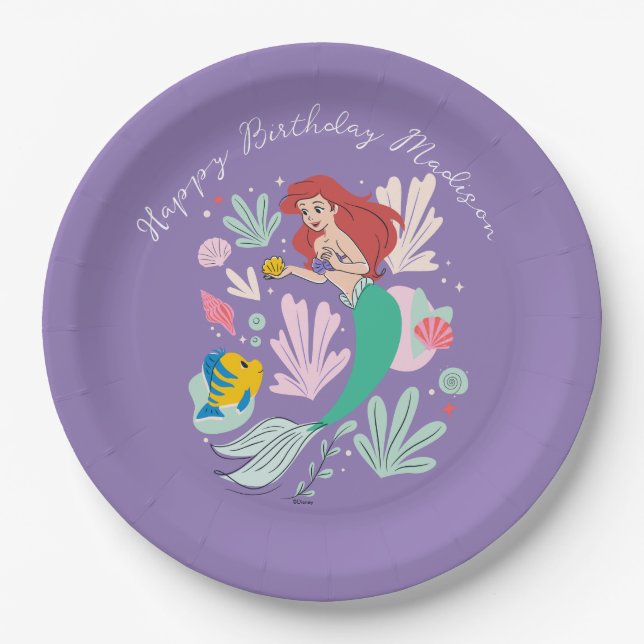 Ariel & Flounder’s Undersea Shell-abration! Paper Plates (Front)
