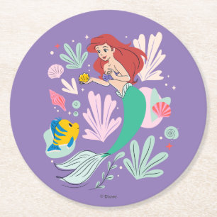 Ariel & Flounder’s Undersea Shell-abration! Round Paper Coaster
