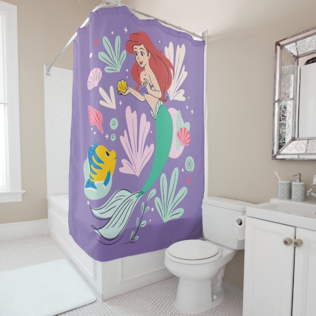 Ariel & Flounder’s Undersea Shell-abration! Shower Curtain (In Situ)