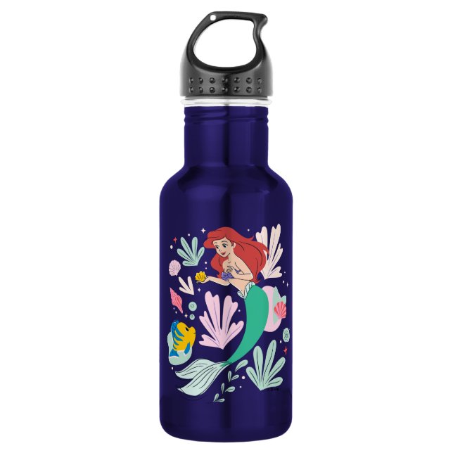 Ariel & Flounder’s Undersea Shell-abration! Stainless Steel Water Bottle (Front)