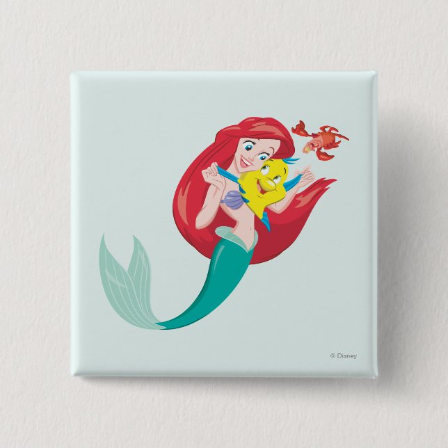 Ariel & Friends Pinback Button (Front)
