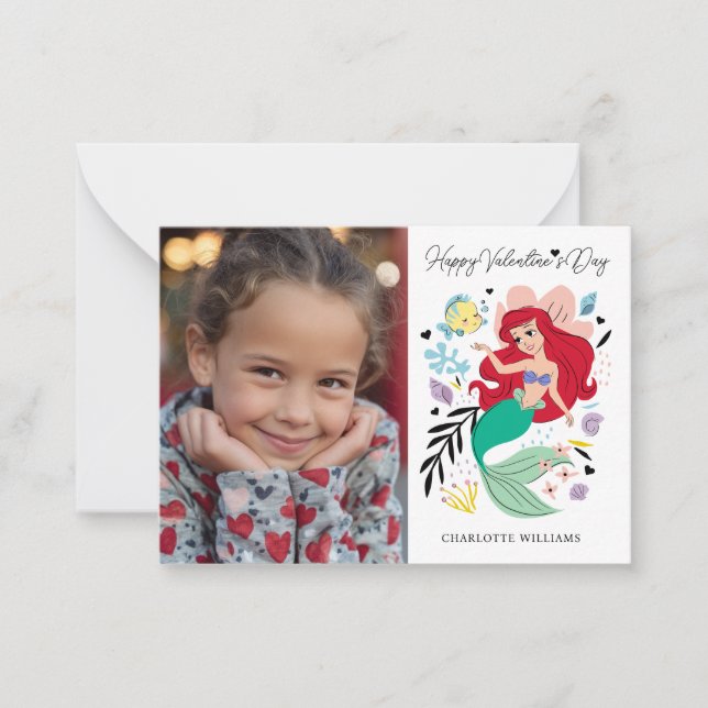 Ariel & Friends Valentine's Day Photo Note Card (Front)