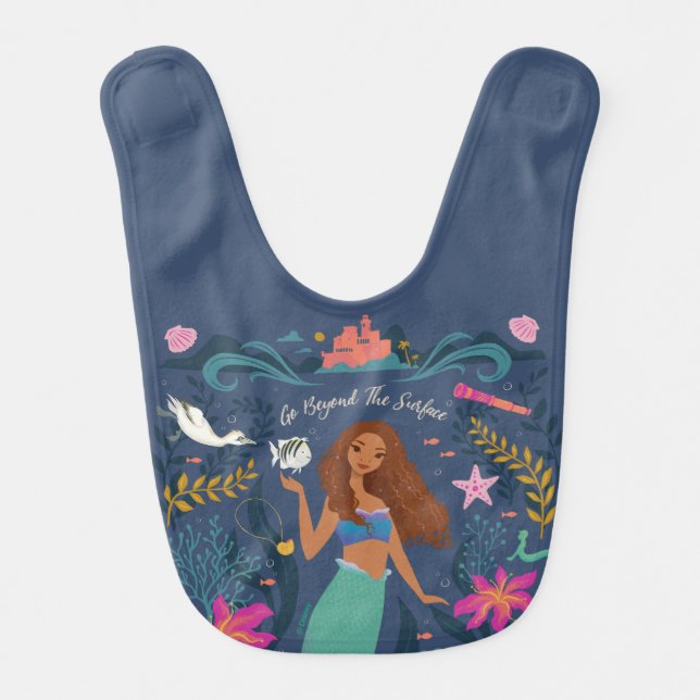Ariel Go Beyond the Surface Baby Bib (Front)