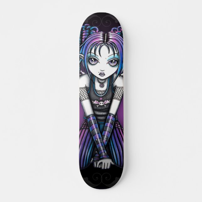 Ariel Gothic Big Eyed Emo Angel Skateboard Deck (Front)