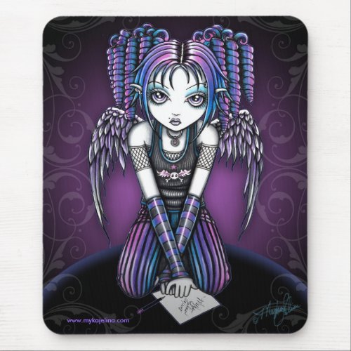 Ariel Gothic Knealing Angel Mouse Pad