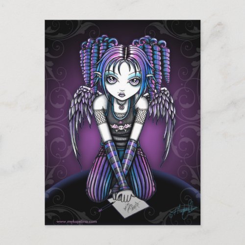 Ariel Gothic Knealing Fairy Postcard