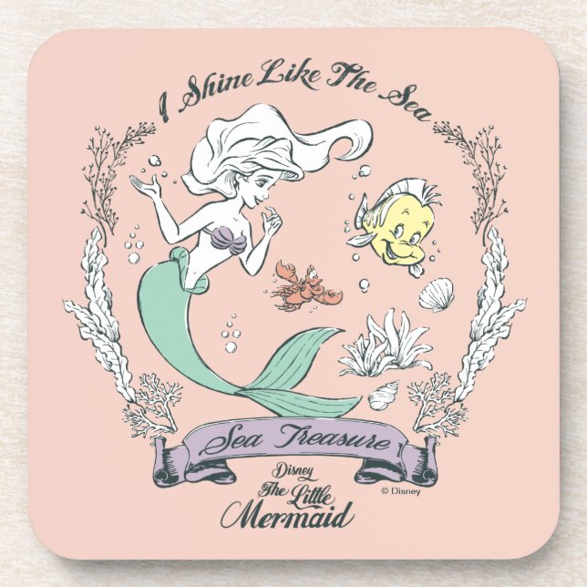 Ariel | I Shine Like the Sea Beverage Coaster (Front)