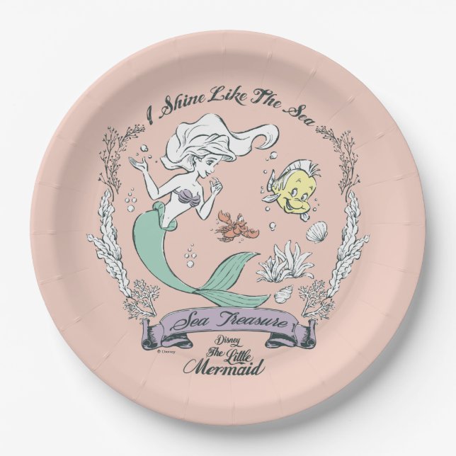 Ariel | I Shine Like the Sea Paper Plates (Front)
