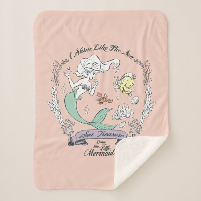 Ariel | I Shine Like the Sea Sherpa Blanket (Front)