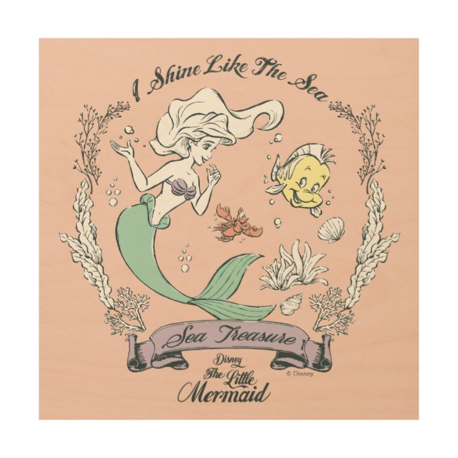Ariel | I Shine Like the Sea Wood Wall Decor (Front)